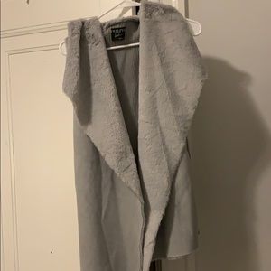 Gray faux fur vest!